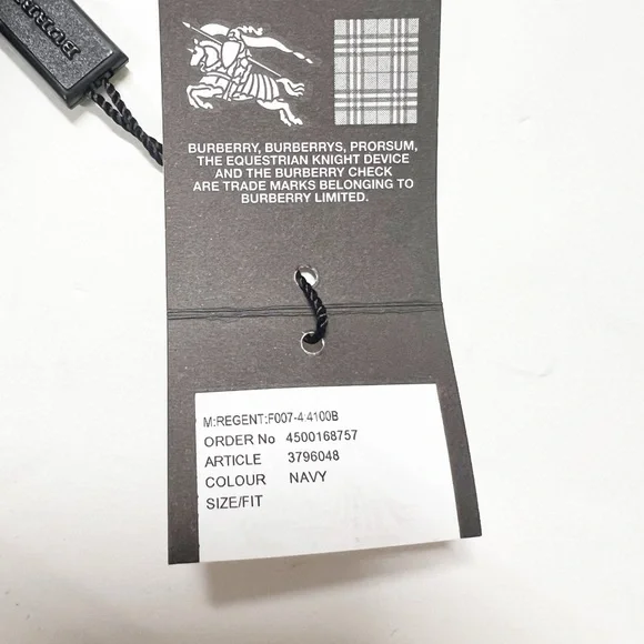 Burberry London Mens Designer Luxury Navy Blue Gold Plaid Silk Tie - Picture 5 of 8